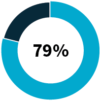 Pie graph showing that 79% use informal, on the job training