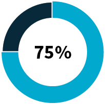 Pie graph showing that 75% have only policies required under  the relevant record keeping authority to manage records