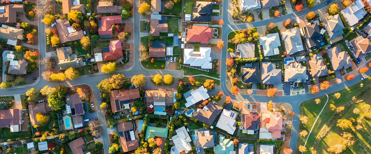 Aeriel image of a suburb